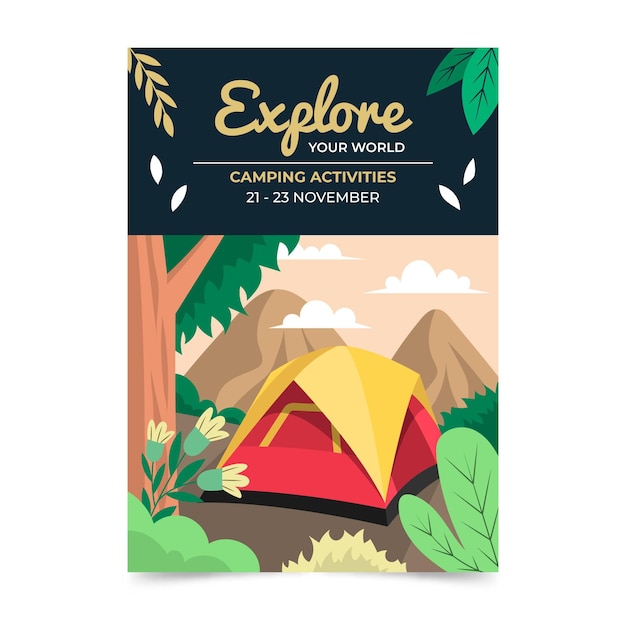 Free vector adventure vertical flyer template