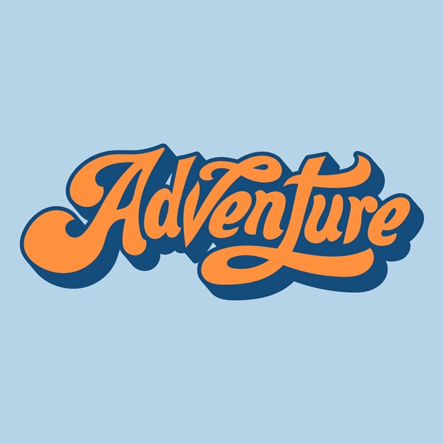 Adventure word typography style illustration