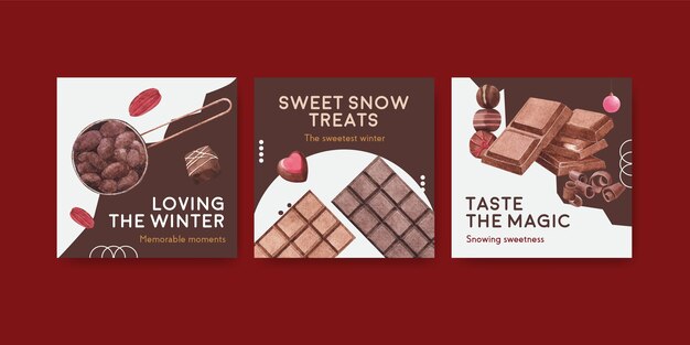 Free vector advertise template with chocolate