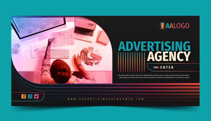 Free Vector advertising agency banner template