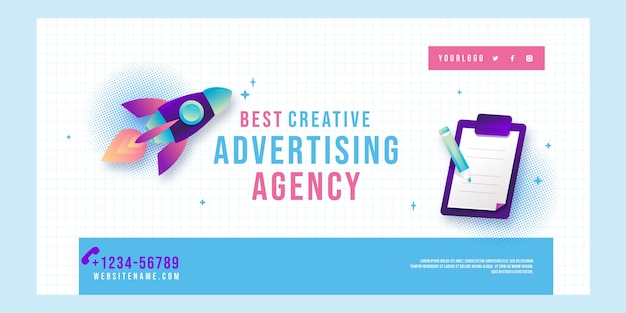 Free vector advertising agency banner template