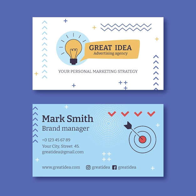 Advertising agency business card template