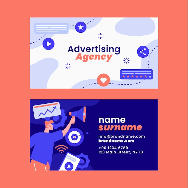 Free vector advertising agency business card template