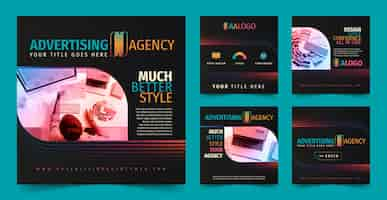 Free vector advertising agency instagram post template