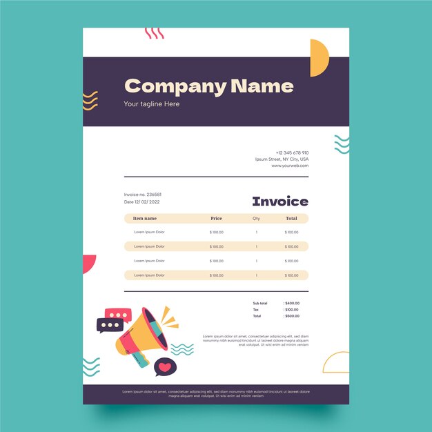 Advertising agency invoice template