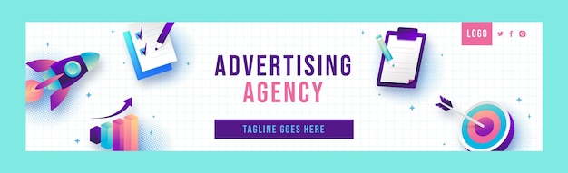 Шаблон баннера рекламного агентства linkedin