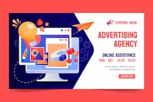 Free vector advertising agency webinar template