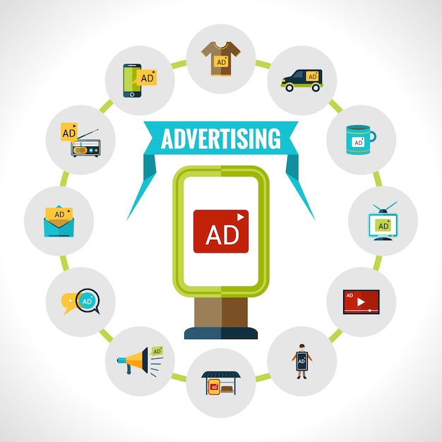 Free vector advertising billboard concept