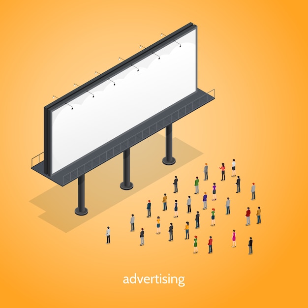 Free vector advertising isometric concept