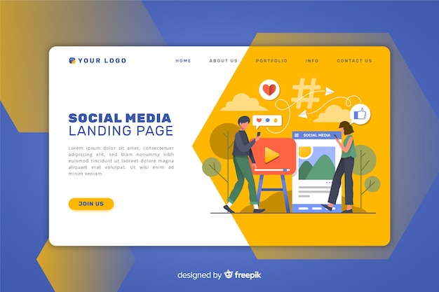 Free vector advertising landing page