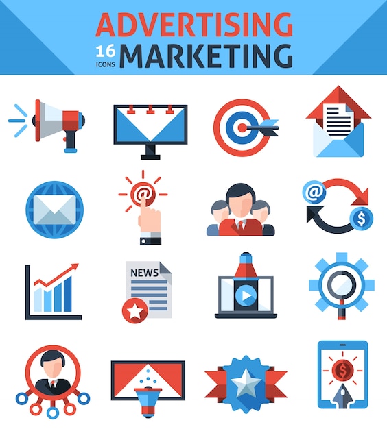 Free vector advertising marketing icons