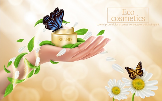 Advertising poster of a moisturizing cosmetic product