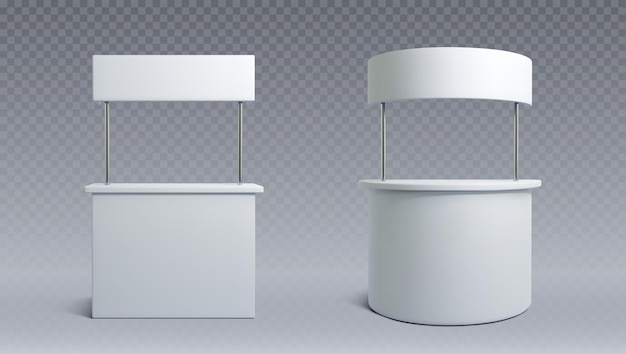 Free vector advertising and promo white booth stand mockup