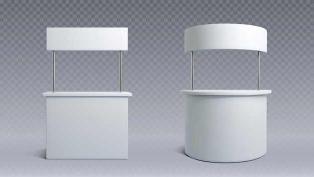 Advertising and promo white booth stand mockup