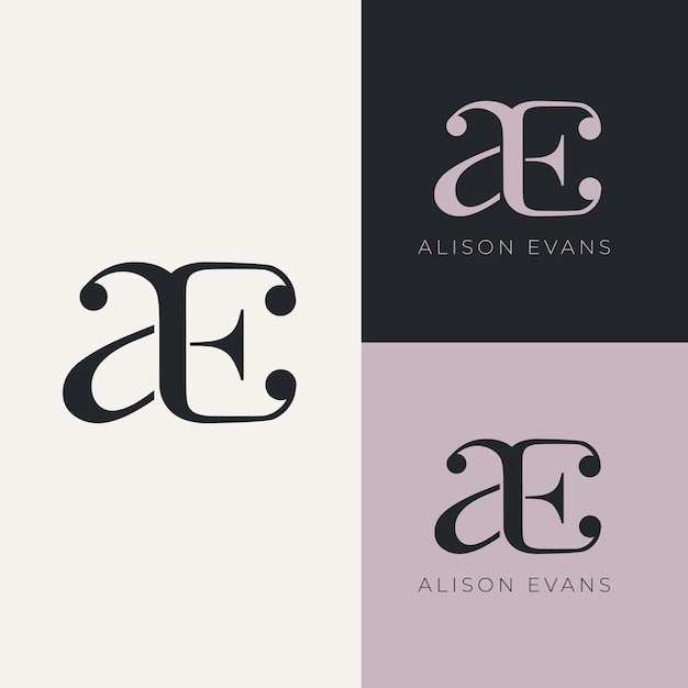 Free vector ae logo monogram design