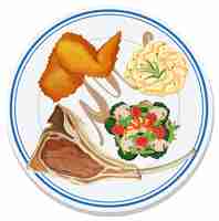 Free vector aerial view of food on plate