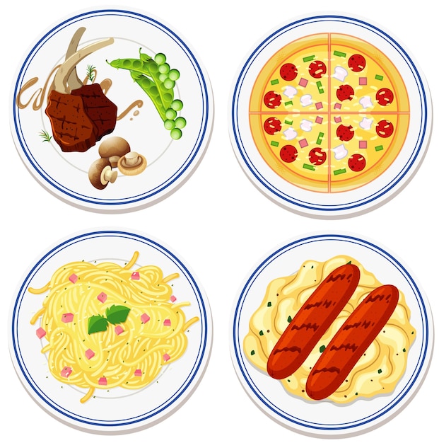 Free vector aerial view of food on plate