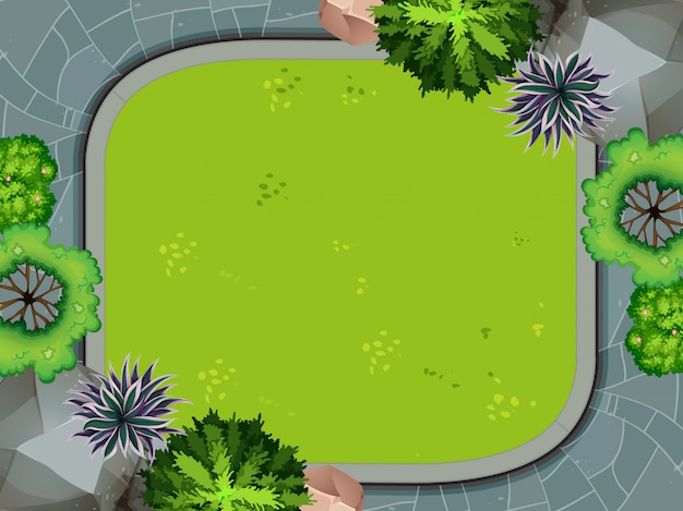 Free vector aerial view of garden