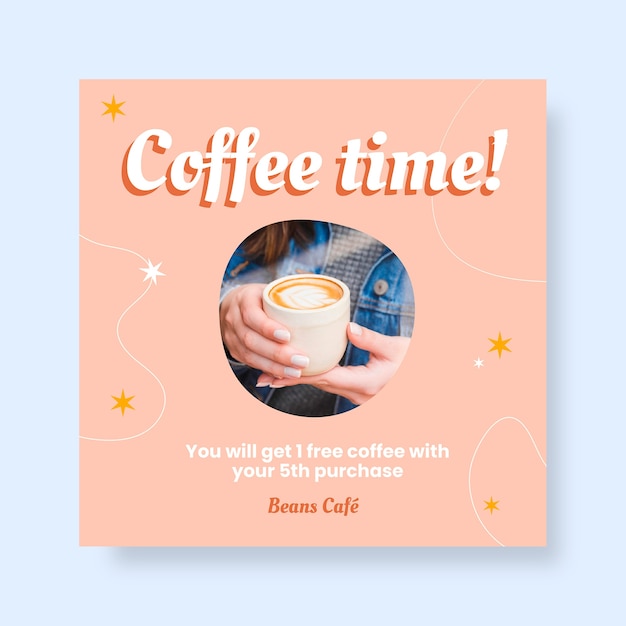 Free vector aesthetic abstract cafe beans facebook post