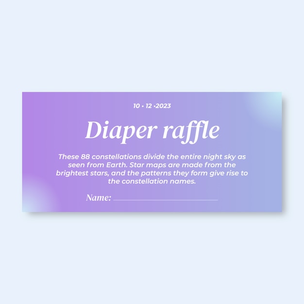 Free vector aesthetic baby shower diaper large raffle ticket