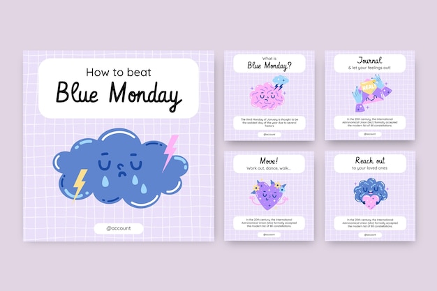 Aesthetic beat blue monday! instagram post