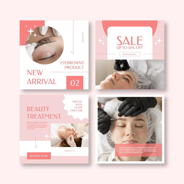 Aesthetic belle beauty salon instagram post