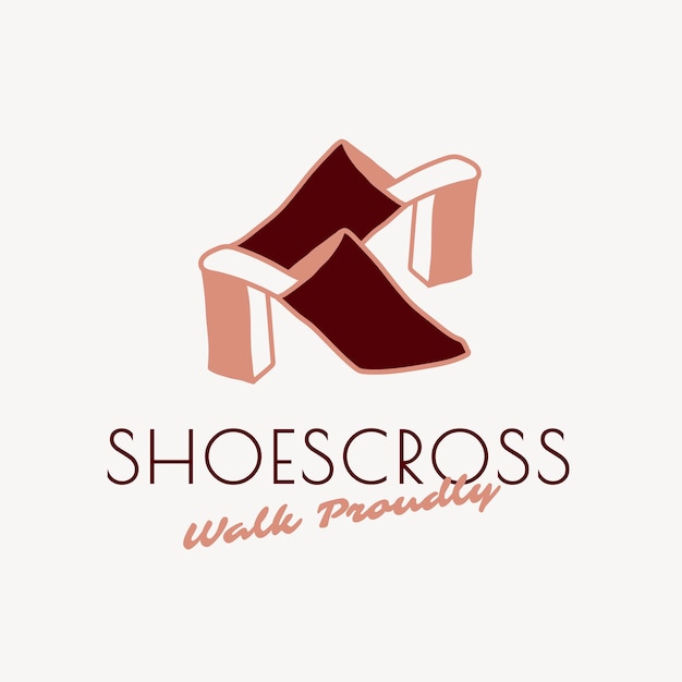 Эстетический бизнес логотип шаблон, обувной магазин брендинг дизайн вектор