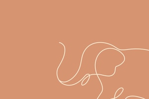 Aesthetic elephant brown background vector
