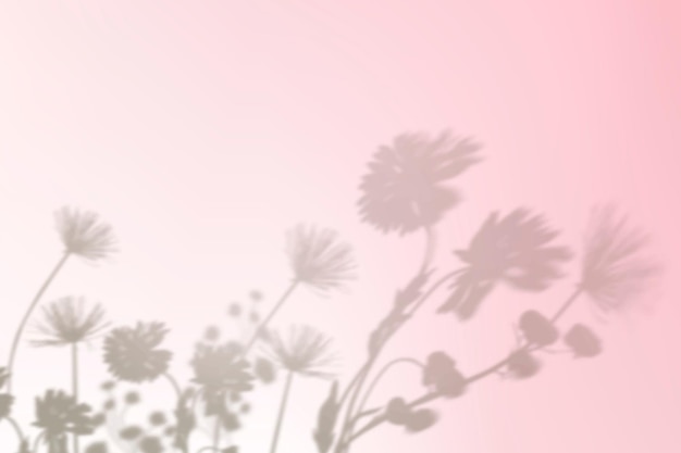 Free vector aesthetic flower shadow background vector in pink gradient