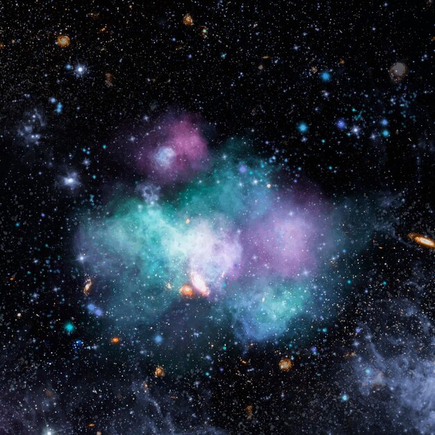 黒の背景の美的銀河要素ベクトル