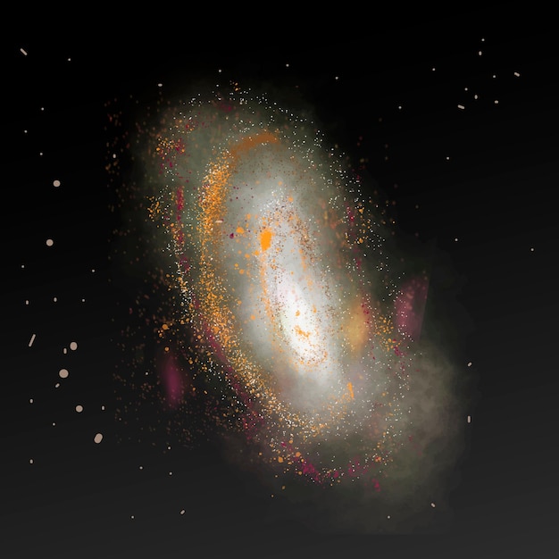 Эстетический вектор элемента галактики на черном фоне