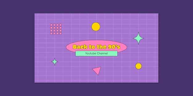 Free vector aesthetic grid 90s style youtube banner