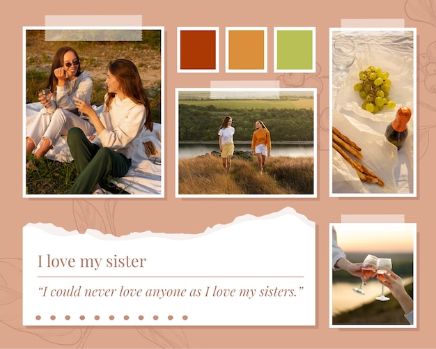 Эстетический коллаж из фотоальбома «Я люблю свою сестру»