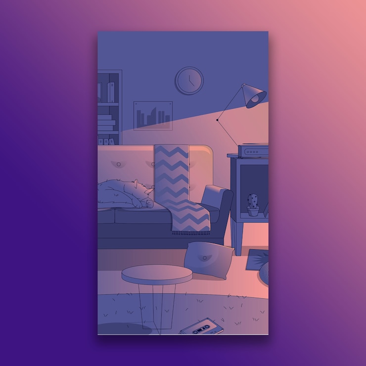 Free Vector aesthetic lofi art instagram story