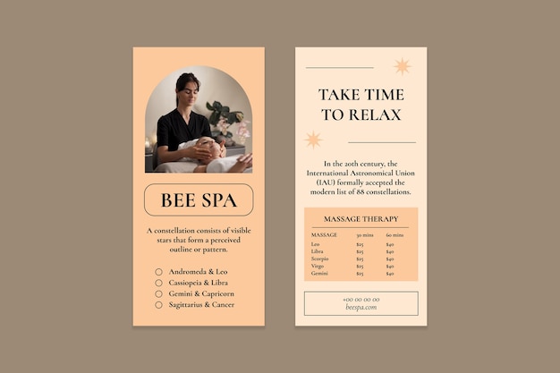 Aesthetic modern spa special offer rack card