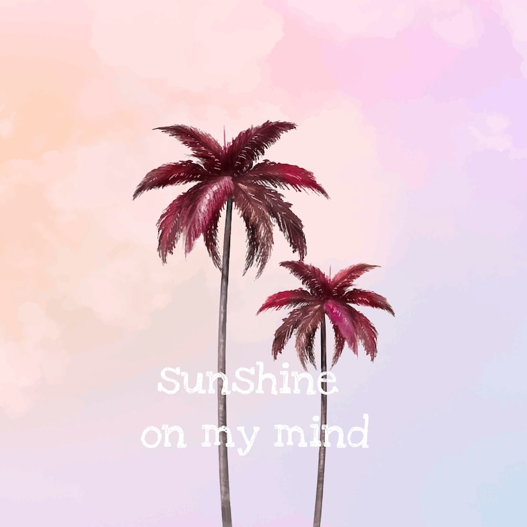 Free Vector aesthetic palm tree vector template for social media post