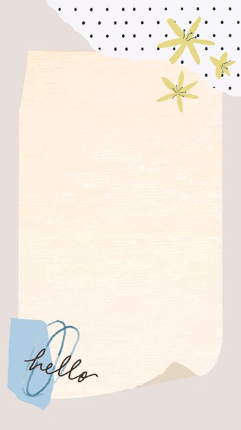 Aesthetic paper note background wallpaper vector