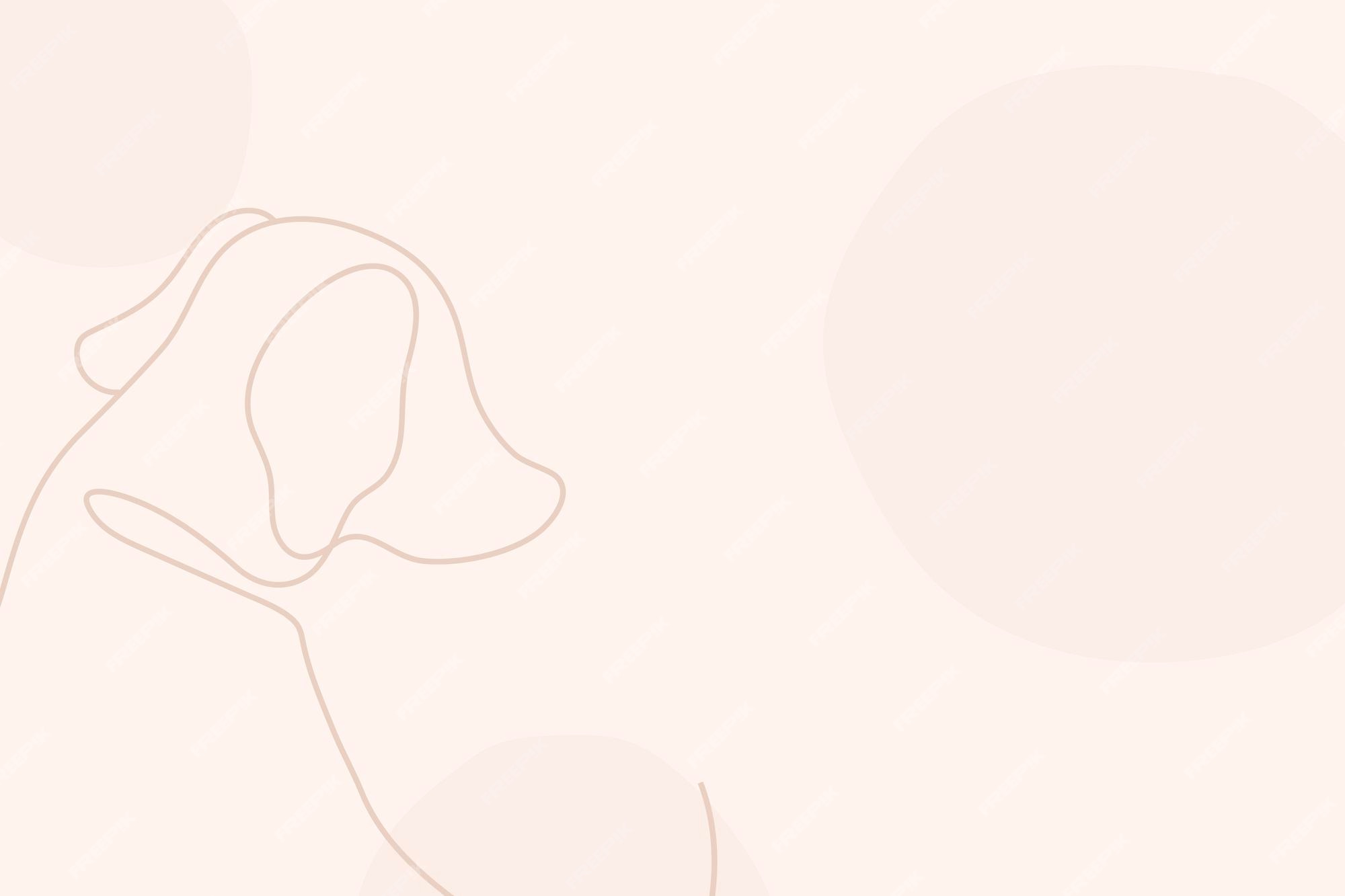 Free Vector | Aesthetic pink background, line art dog design vector