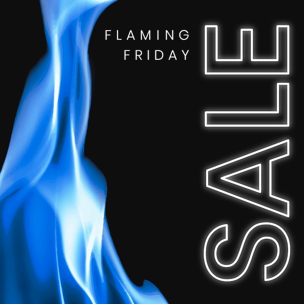 Free vector aesthetic sale template, realistic flame image for business advertisement vector