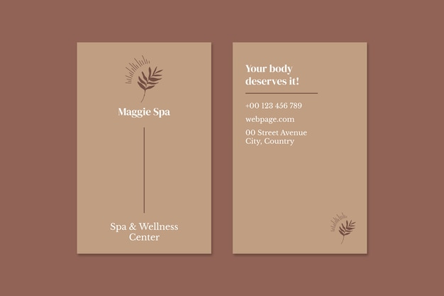 Free vector aesthetic spa business card