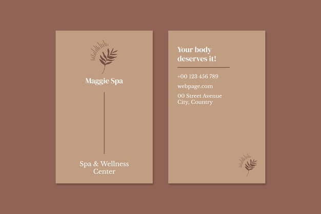 Aesthetic spa business card