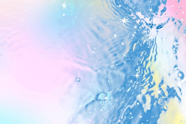 Эстетическая текстура воды фон, красочные лучистые обои вектор