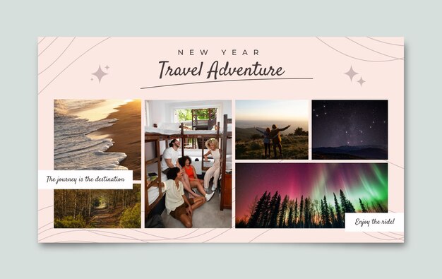 Aesthetic waves travel adventures new year vision board