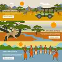 Free vector africa banners set