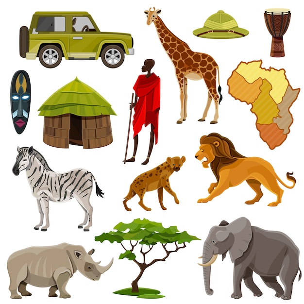 Africa icons set