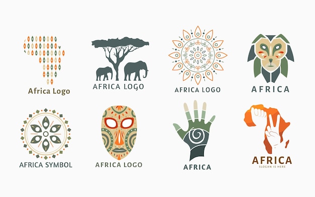 Vettore gratuito collezione logo africa