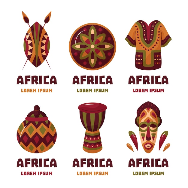 Vettore gratuito collezione logo africa