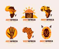 Free vector africa map logo template pack