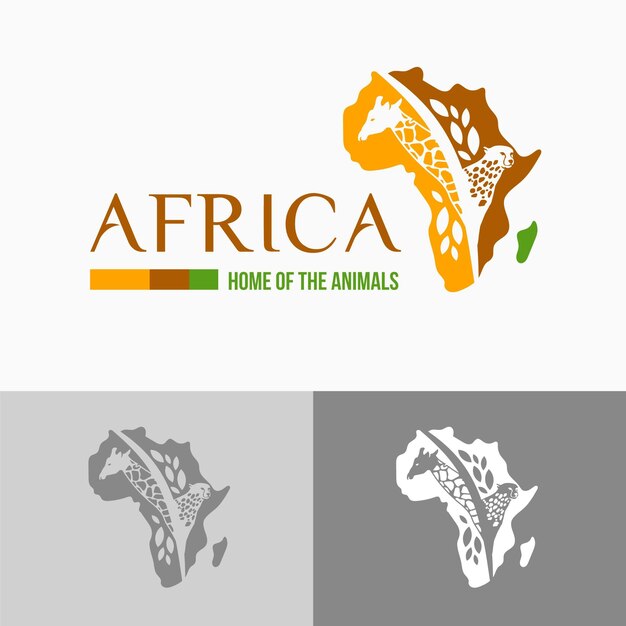 アフリカ地図ロゴテンプレート