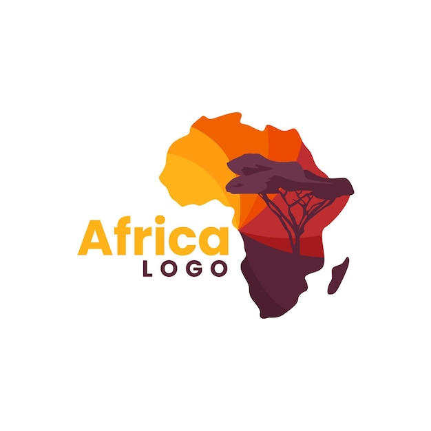 アフリカ地図ロゴテンプレート